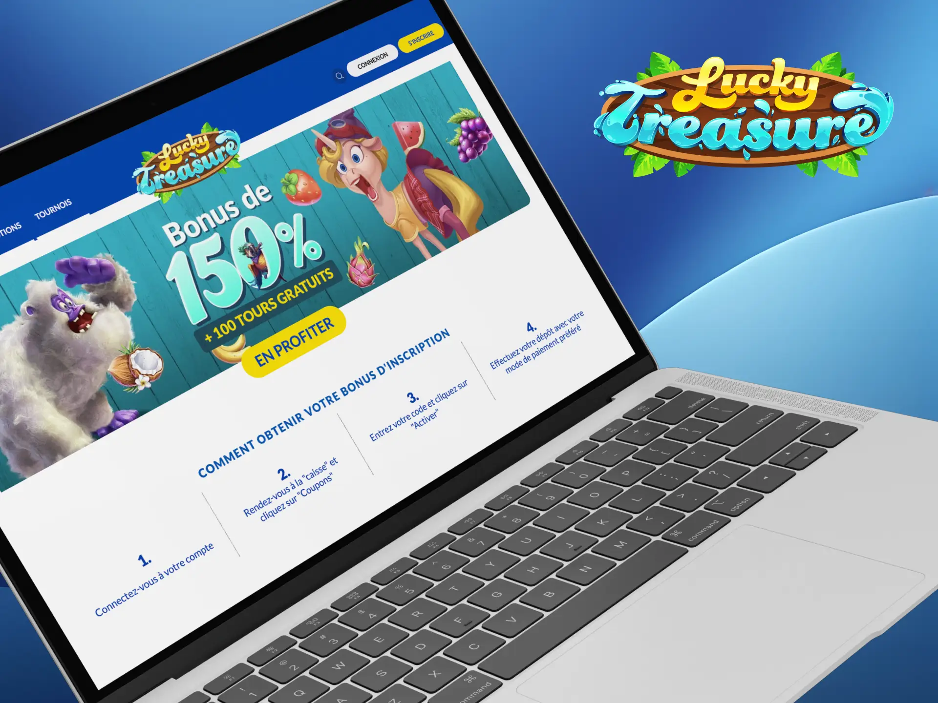 Après l'autorisation, vous pouvez jouer au casino, il vous suffit d'activer les bonus sur Lucky Treasure.