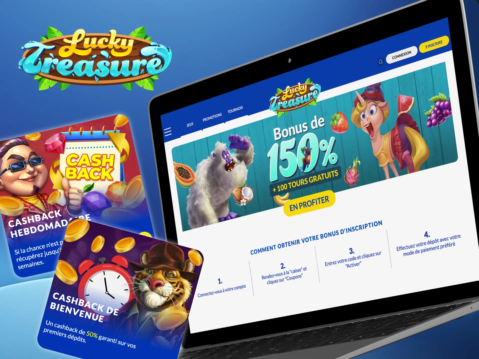 Divers bonus et promotions vous attendent sur le Lucky Treasure.