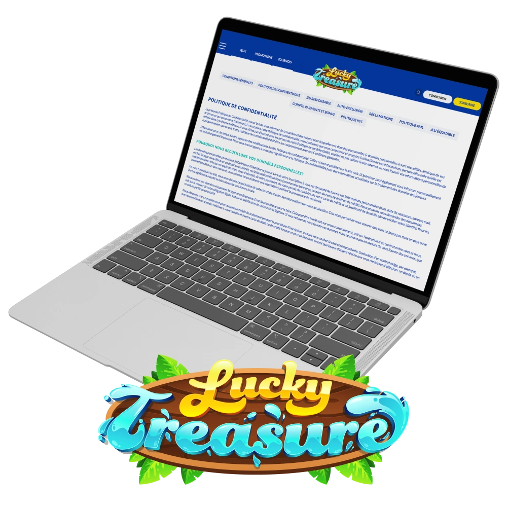 Lucky Treasure protège les données personnelles de ses utilisateurs.