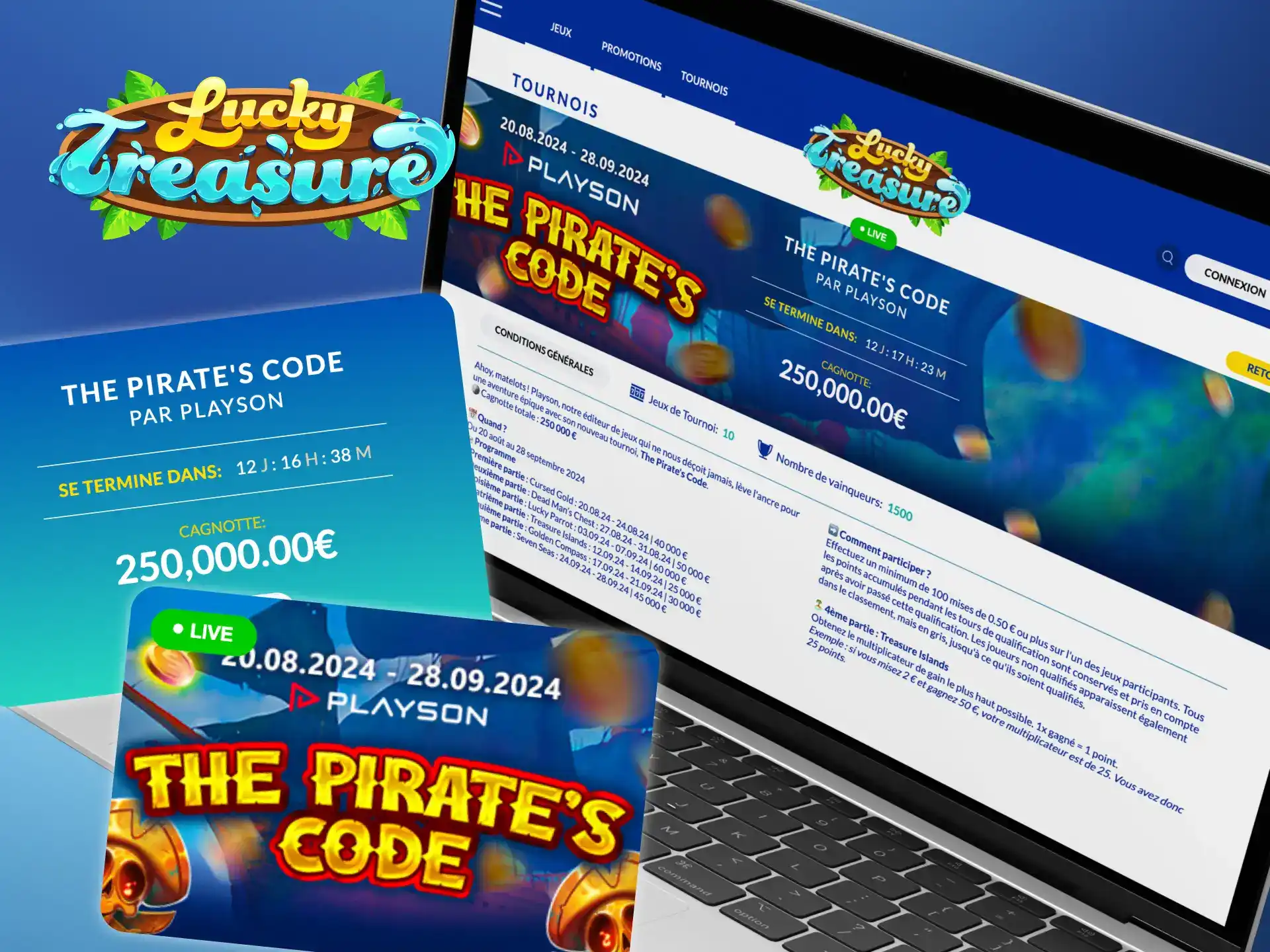 Jouez avec des codes promo intéressants sur la plateforme Lucky Treasure.