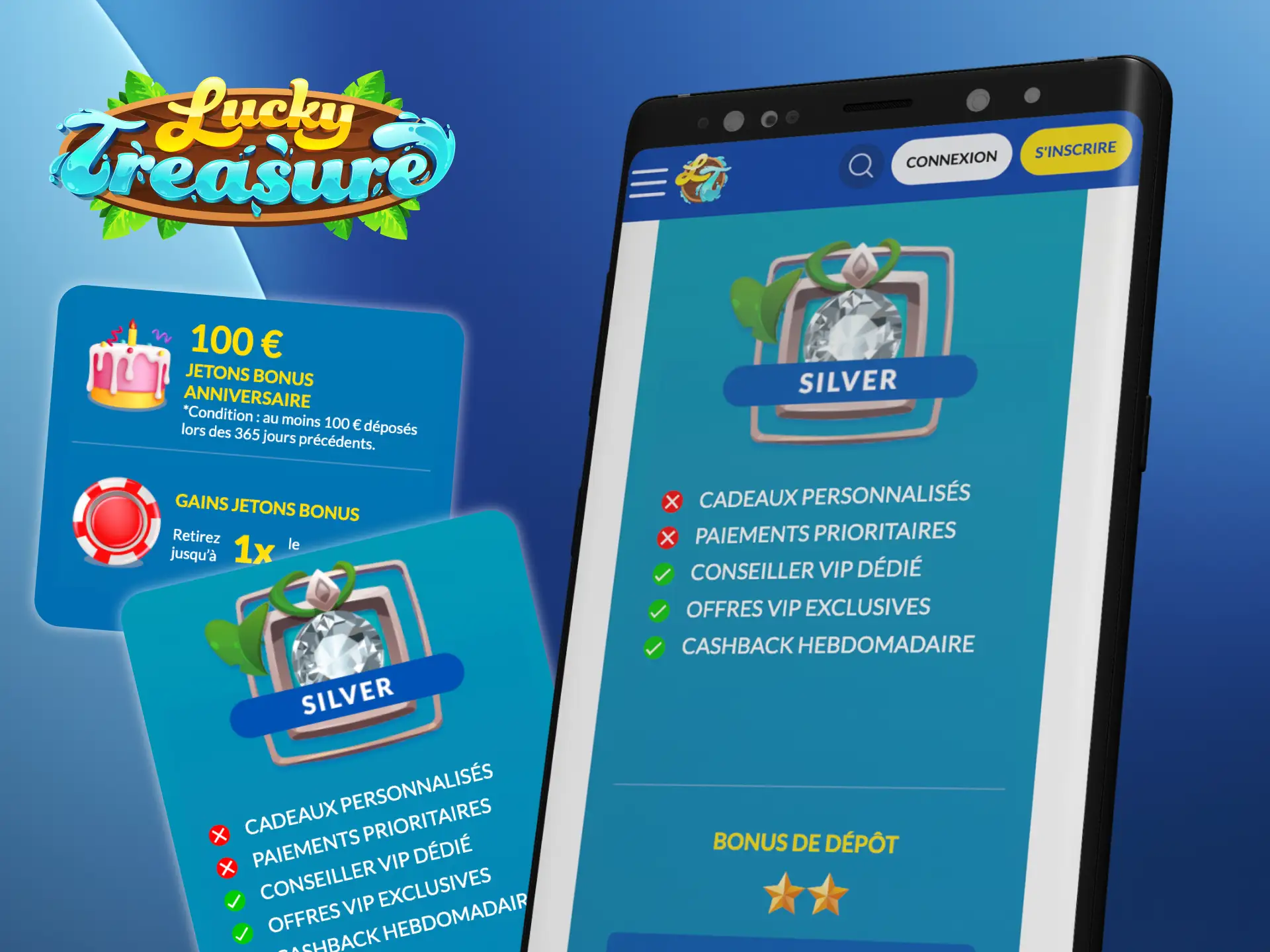 Gagnez de vrais prix dès le début de l'utilisation de Lucky Treasure.