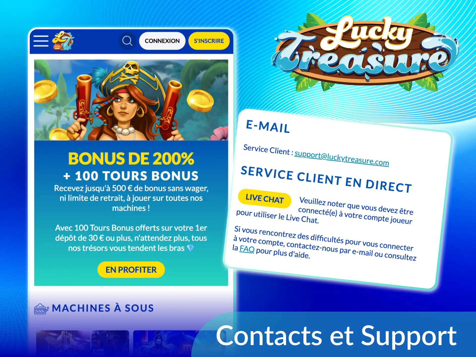 Obtenez une assistance fiable pour toutes vos questions sur Lucky Treasure.