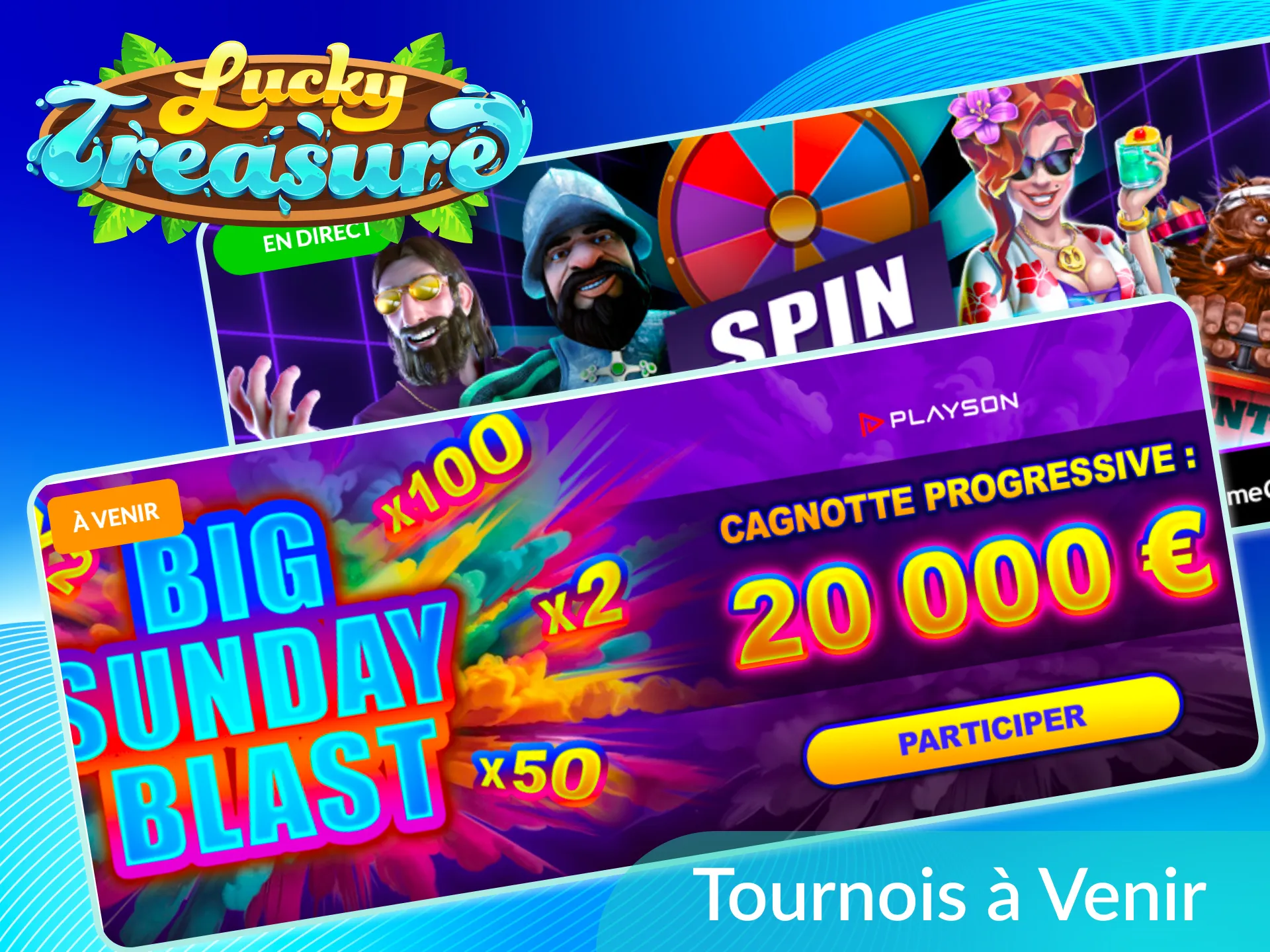 Restez informé de tous les tournois à venir sur la plateforme Lucky Treasure.