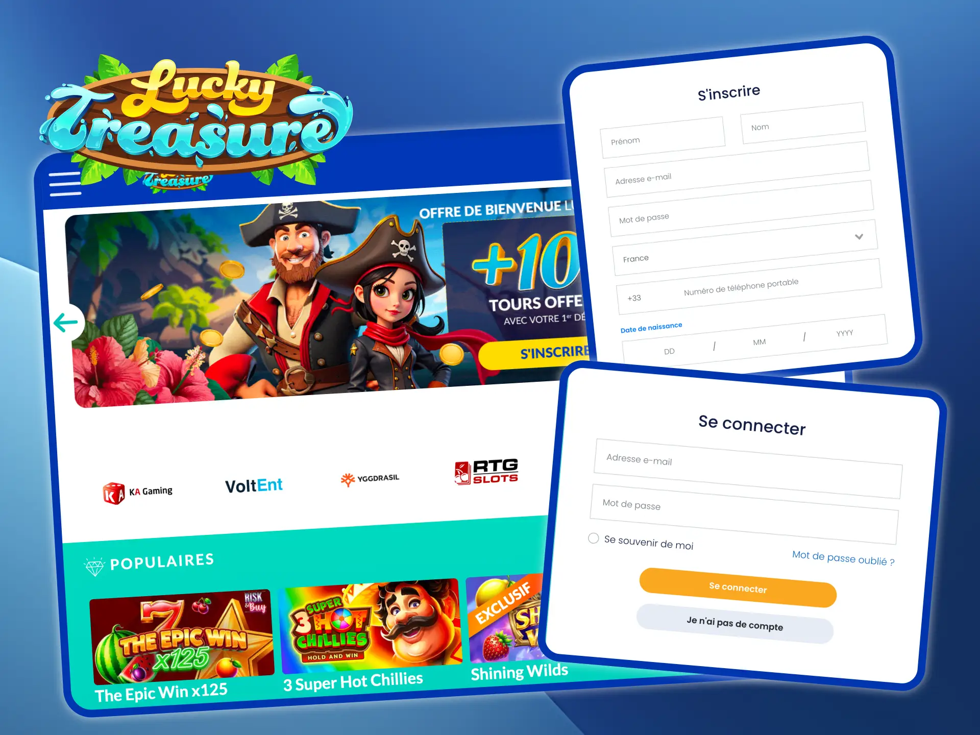 Vous pouvez profiter d'une nouvelle expérience de pari grâce à l'interface moderne du Lucky Treasure.