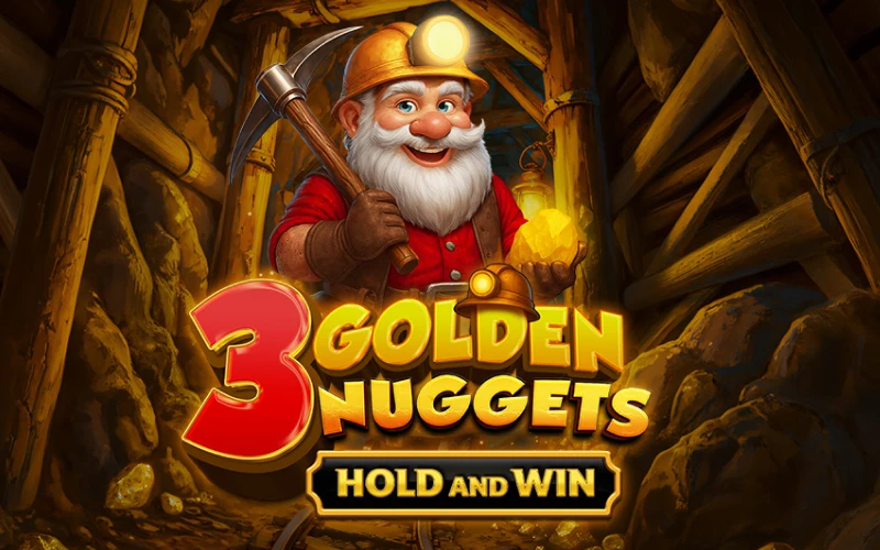 Faites tourner la machine à sous 3 Golden Nuggets Hold and Win avec Lucky Treasure.