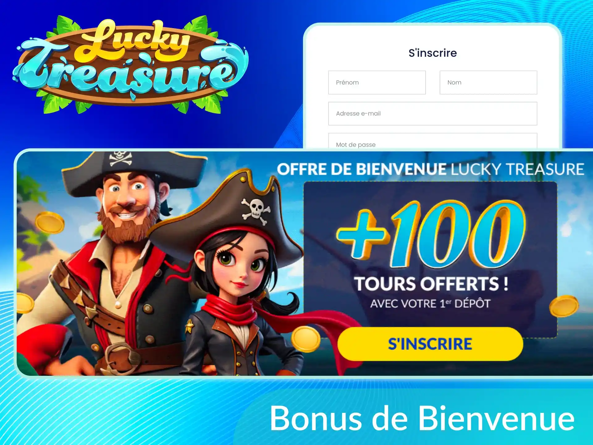 Après l'autorisation, vous pouvez jouer au casino, il vous suffit d'activer les bonus sur Lucky Treasure.
