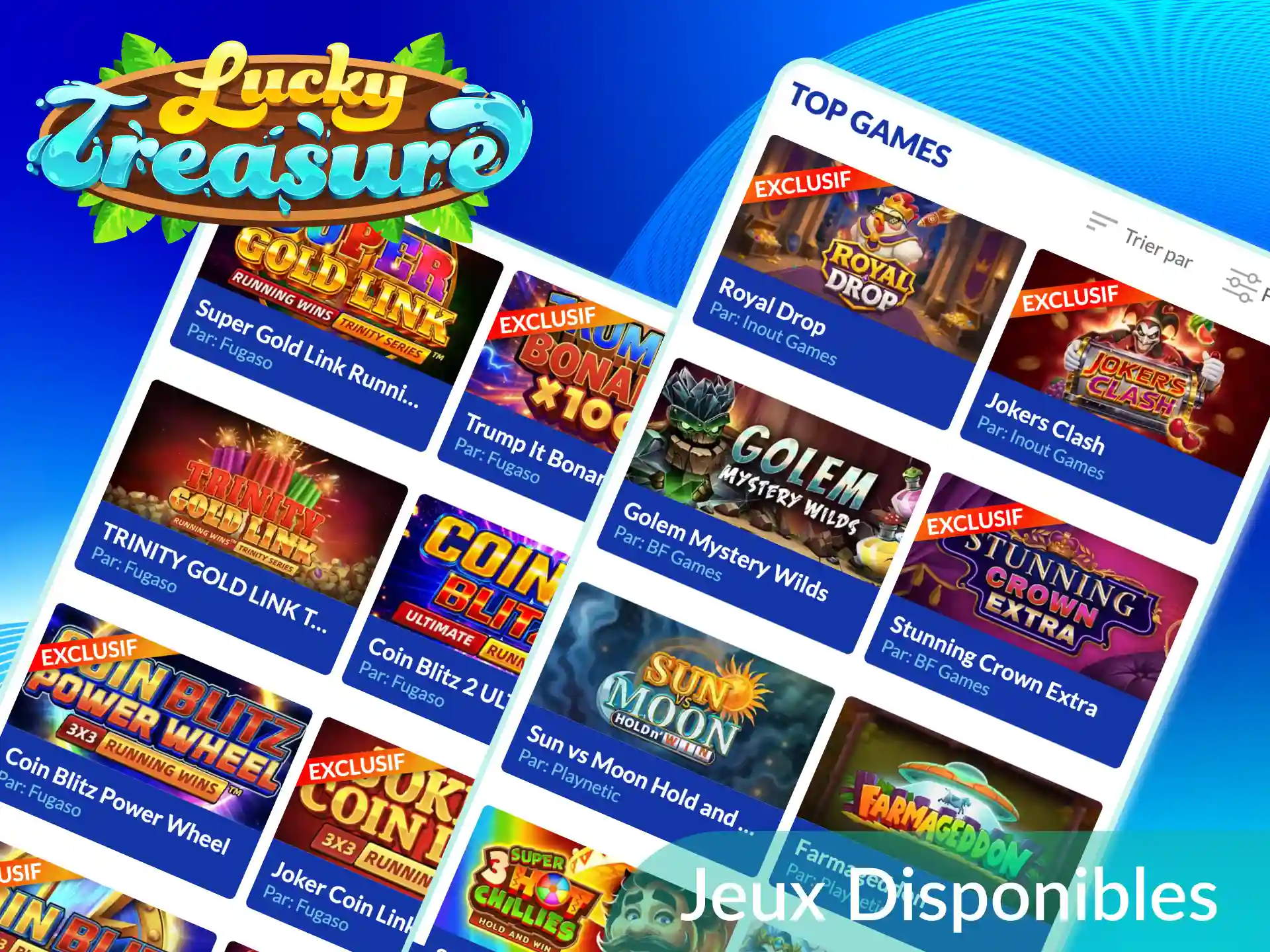 Explorez les nombreux jeux disponibles sur mobile avec des machines à sous, de la roulette, du crash et plus.