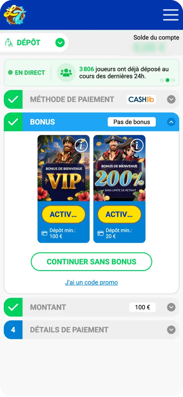 Découvrez comment procéder à l'activation du bonus sur Lucky Treasure pour booster votre solde en France.