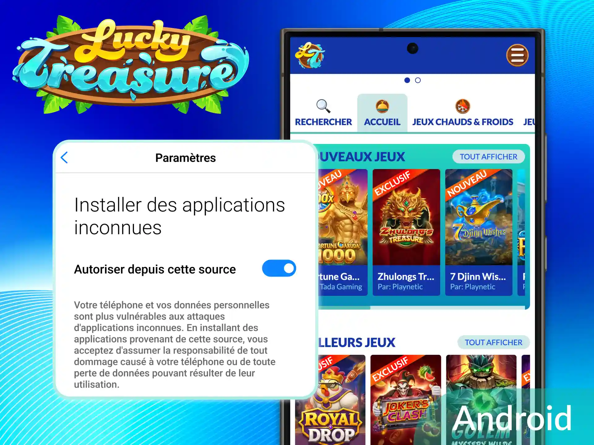 Télécharger Lucky Treasure sur Android pour jouer à vos jeux préférés où que vous soyez.