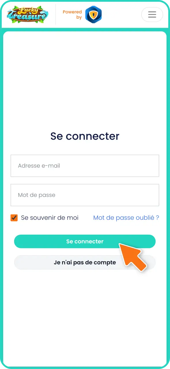Accédez à votre compte Lucky Treasure pour initier votre demande.